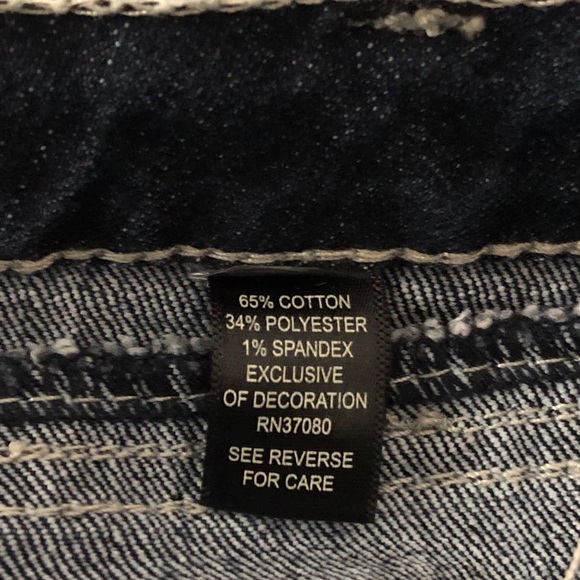 Cato Woman Crop Capri Embellished Rhinestone Cross 5 Pocket sz 18W Blue Whiskers - Picture 9 of 13